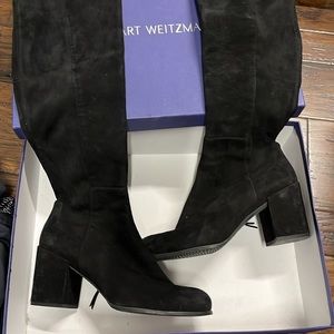 Worn 1 time like new sued black Stuart Weitzman over the knee boots